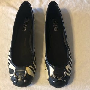 New Ralph Lauren black and cream flats 8.5